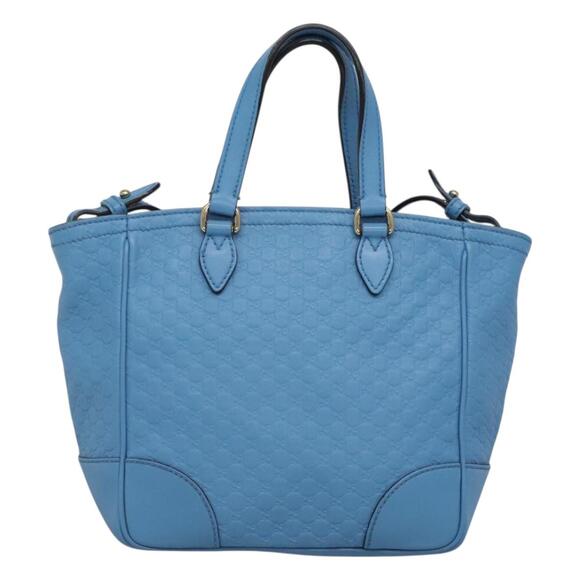 GUCCI Micro GG Canvas Guccissima Bag Leather Outlet Blue Gold - Picture 3 of 16